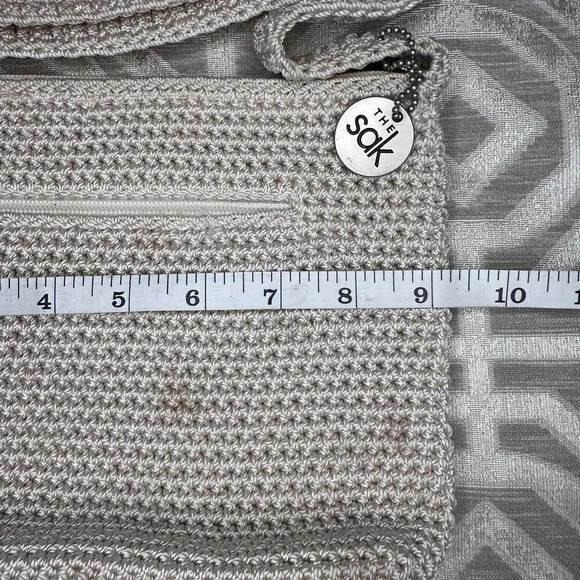 The Sak Vintage Y2k‎ Crochet Knit Bohemian Cream ivory Shoulder Bag - Picture 4 of 7